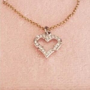 JUICY COUTURE Vintage Recycling Pave Heart Necklace